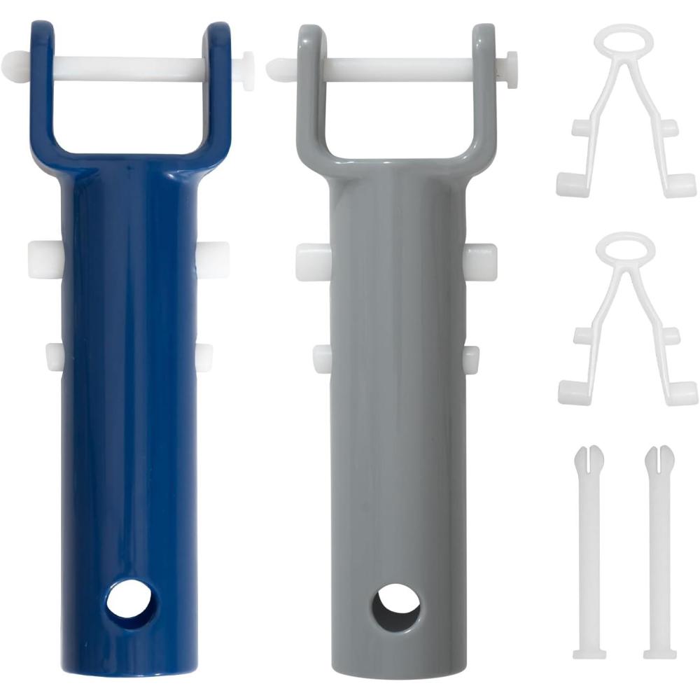 imagePOOLAZA 2Pcs Pool Vacuum Head Handle Replacement Parts with EZ Clip and Pin Set Suitable for Pool Vacuum Heads and Portable Pool Vacuum Jet Underwater Cleaners
