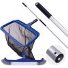 imagePOOLAZA Pool Cleaning Kit Including Pool Brush ampamp Ultra Fine Mesh Pool Skimmer Net with Pole Pool Net Skimmer ampamp 175 Pool Brush Head with 105ft Aluminum Pool Pole Pool Net and Brush with Pole