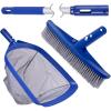 imagePOOLAZA Pool Skimmer Net ampamp Pool Brush Head with 50 Aluminum Pool Pole