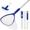 imagePOOLAZA Pool Spa Hot Tub Skimmer Net ampamp Brush with Grip Handle ampamp 33quot Aluminum Pool Pole 9quot Deep Net Fine Mesh Pool Spa Hot Tub Net Skimmer ampamp Brush with Pole ampamp Handle for Small Inflatable Pool