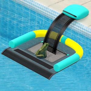 Animal Saving Escape Ramp with Pool Surface Skimmer Catcher, Floating Ramp Rescues, Pond & Pool Critter Escape Ramp Saving Frogs, Toads Animal Mice, Birds(Mint Green)