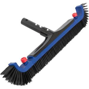 POOLAZA 20” Pool Brush, Curved Ends Pool Brush Head for Inground Pools with BPT Bristles & EZ Clip, Premium Pool Brushes for Cleaning Pool Walls & Floors, Heavy Duty High-Efficiency Pool Scrub Brush(Navy Blue)