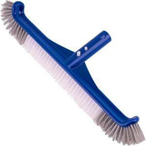 POOLAZA Pool Brush, 17.5” Pool Brush Head for Inground Pools & Above-Ground Pools, Durable Pool Scrub Brush Fit Standard Pool Pole, Enhanced Pool Brushes for Cleaning Pool Walls with Curved Ends(Blue)