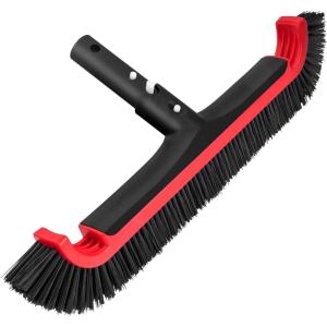 Pool Brush, 17.5 ” Pool Brushes for Cleaning Pool Walls & Floors, Aluminum Handle Swimming Pool Brush Head for Inground Pools & Above Ground Pools, Heavy Duty Pool Scrubber Brush
