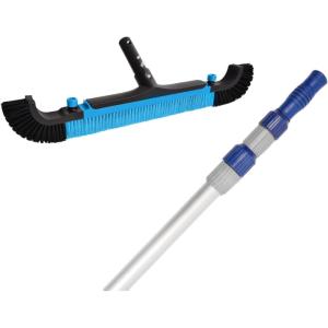 Poolvio 12FT Telescopic Pole and 22″ Extra-Wide Pool Brush (Blue)