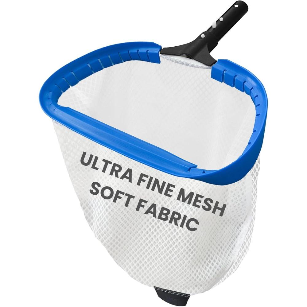 imagePoolvio 14quot Pool Skimmer Net  Heavy Duty Leaf Net with Aluminum Frame with DiamondPattern UltraFine Soft Mesh Bag  Pool Cleaning Tool for Leaves Sand Pollen ampamp Small Debris No Pole14 Spa Pool Net