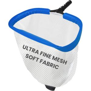 Poolvio 14″ Pool Skimmer Net – Heavy Duty Leaf Net with Aluminum Frame with Diamond-Pattern Ultra-Fine Soft Mesh Bag – Pool Cleaning Tool for Leaves, Sand, Pollen & Small Debris (No Pole)(17.5″ Standard Pool Net)